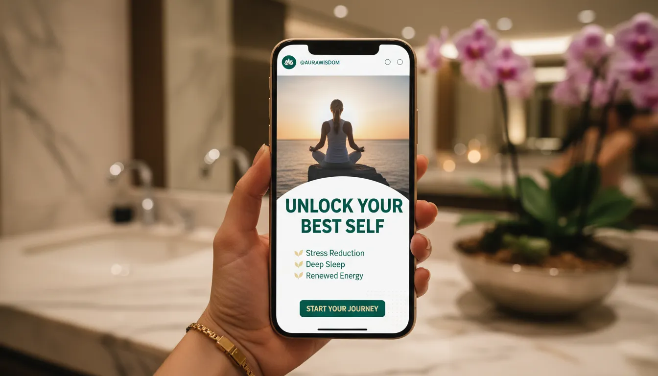 Sequência de stories com links estratégicos e chamadas de ação engajadoras para serviço wellness premium.