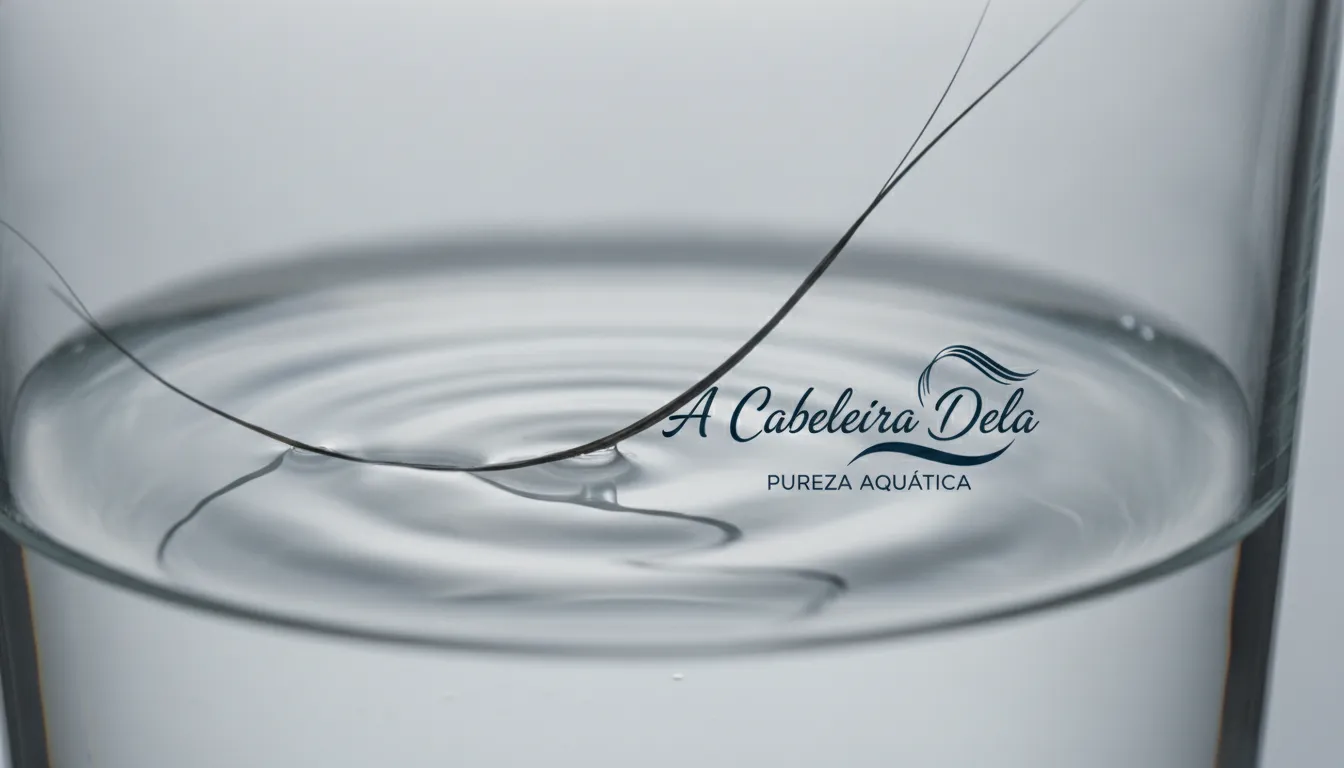 Fio de cabelo flutuando na água, revelando o nível de porosidade capilar. Teste simples para auto-avaliação.
