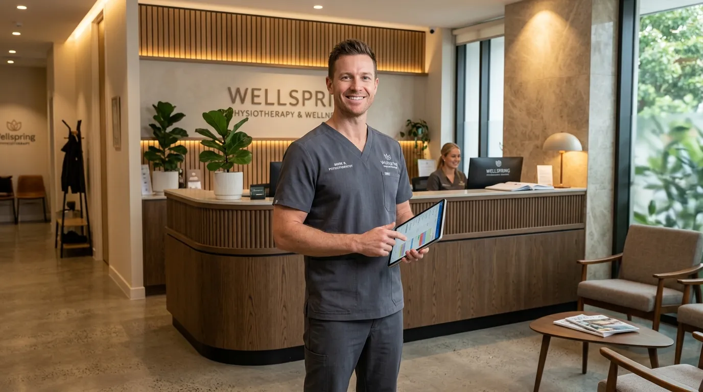 Profissional de saude sorrindo ao formalizar cnpj para fisioterapeuta autonomo