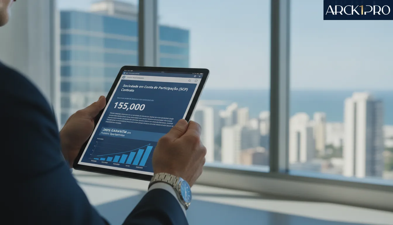 Contrato digital de SCP incorporação imobiliária com garantia 200% em apartamentos futuros.