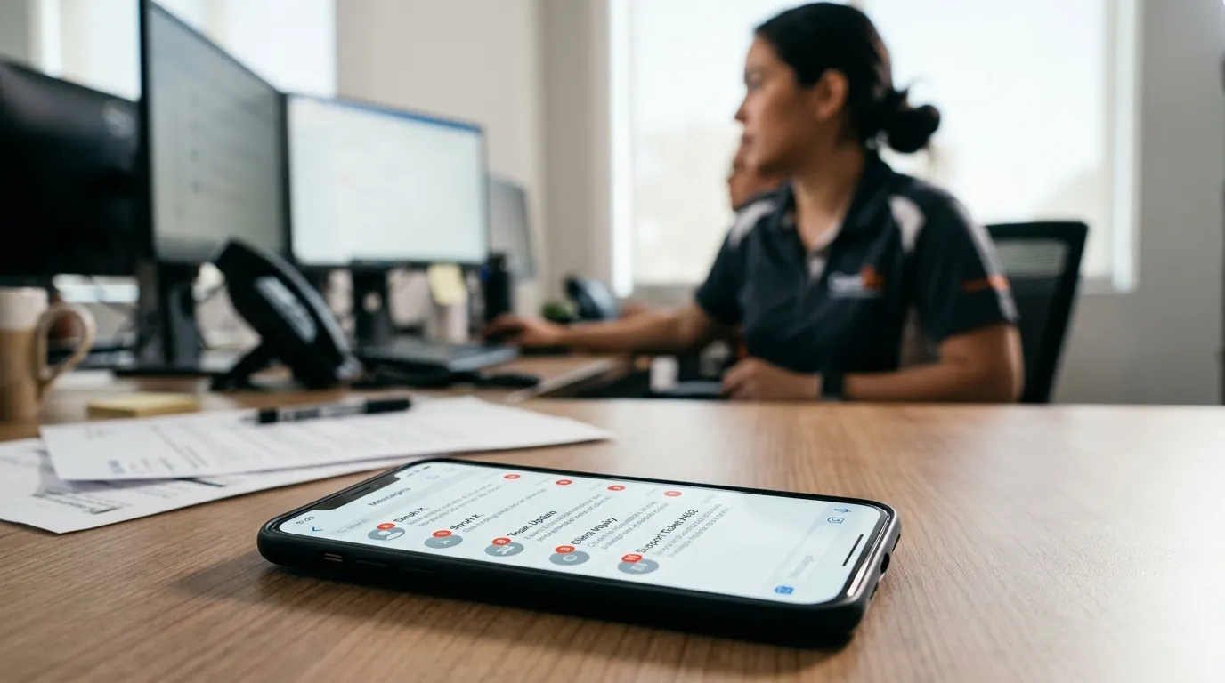 Celular com mensagens acumuladas mostrando falha no atendimento que faz perder clientes.