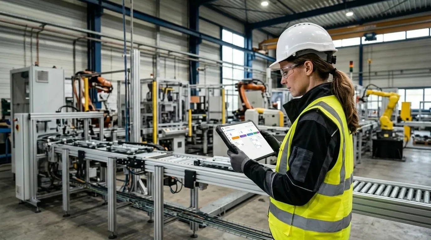 Supervisão de fábrica integrando módulos TOTVS Protheus no chão de fábrica.