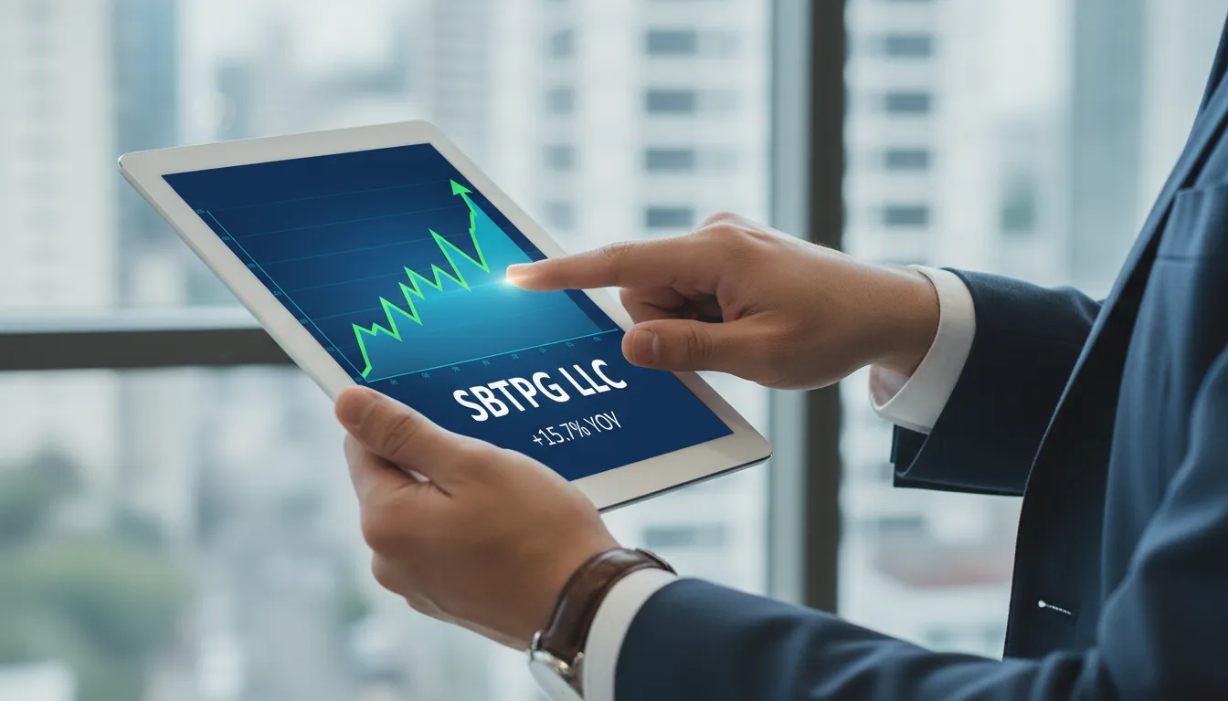 Close-up of a financial advisor pointing to financial chart on tablet, emphasizing growth with Prezzo Consulting and sbtpg llc tax products solutions.