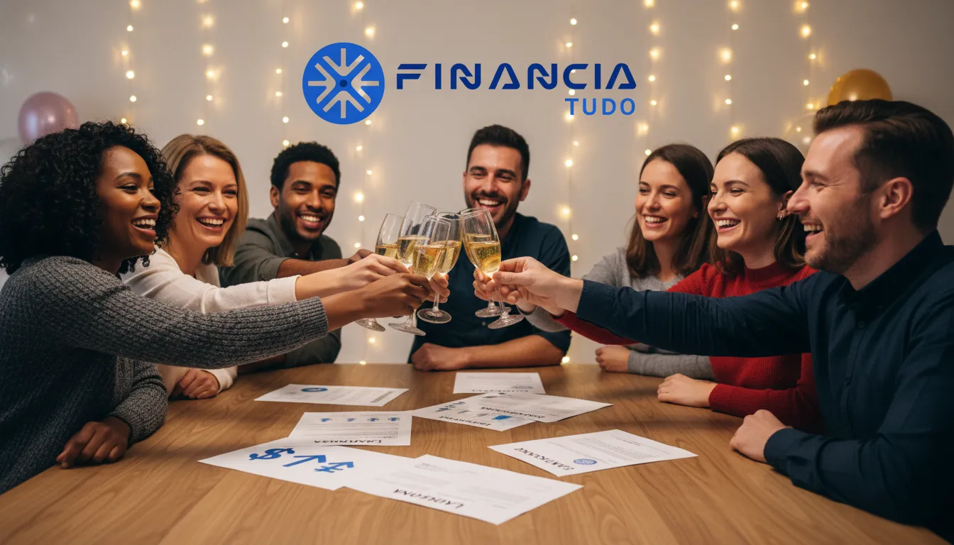 Grupo diverso comemora sucesso financeiro ao usar crédito de forma estratégica, guiados pela Financia Tudo.