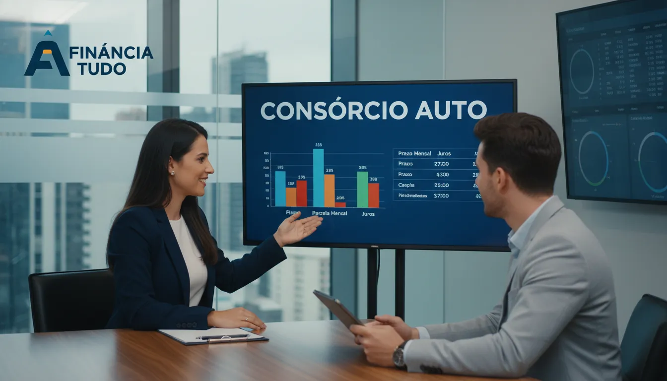 Consultor financeiro da Financia Tudo oferece opções personalizadas para financiamento de carro, mostrando como um consórcio de carro vale a pena com o apoio certo.