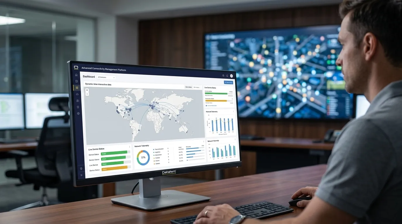 Plataforma de gestao de conectividade monitorando chip iot em dispositivos de rastreamento corporativo