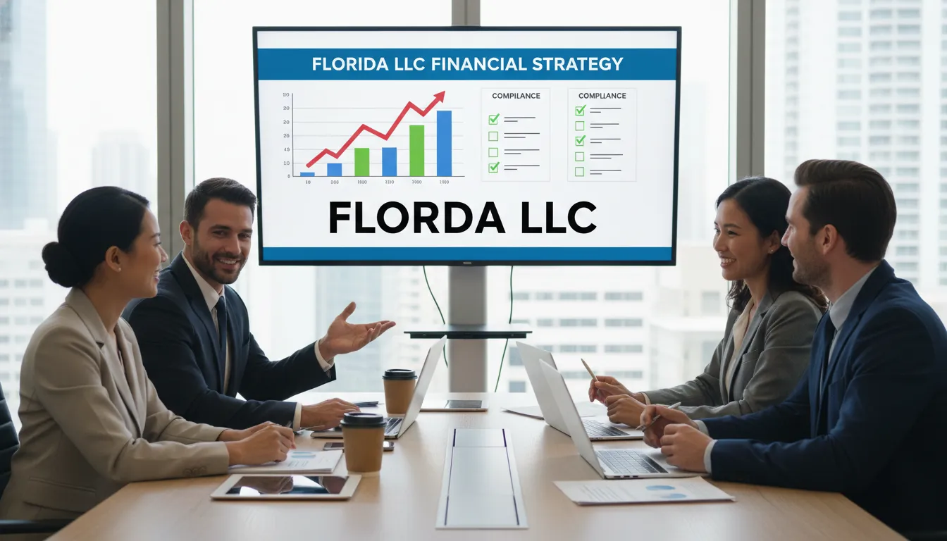 Diverse professionals collaborating on financial strategies, highlighting how to set up a LLC in Florida for business growth and compliance.