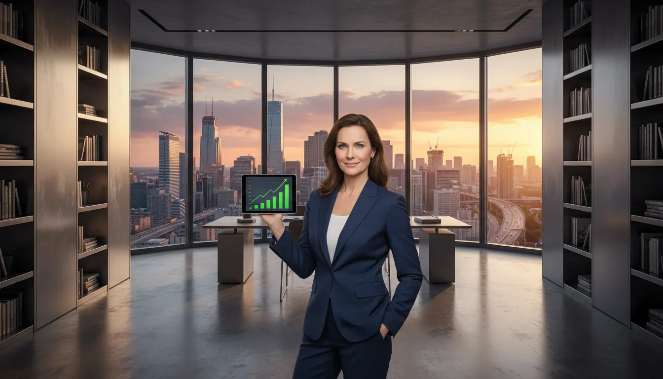 Confident investor leveraging an offshore structure for US real estate investment, achieving secure financial growth.