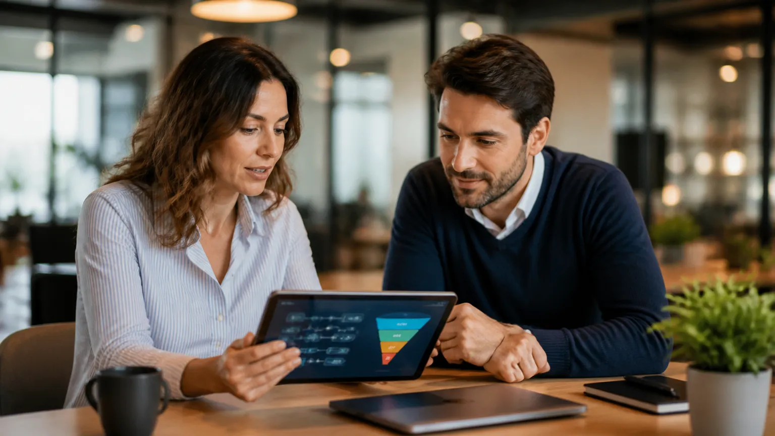 Equipe comercial utilizando IA para vendas qualificando novos leads com eficiência operacional.