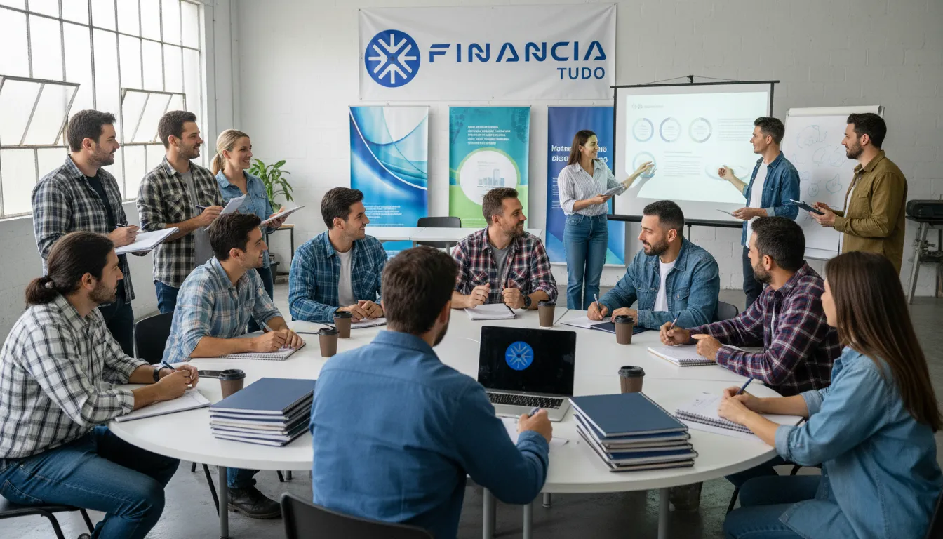 Caminhoneiros participam de workshop sobre crédito para caminhoneiro e planejamento financeiro oferecido pela Financia Tudo.