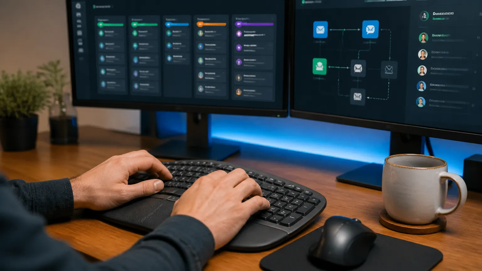 Monitoramento em tempo real de leads e fluxo de vendas em CRM inteligente e automatizado.