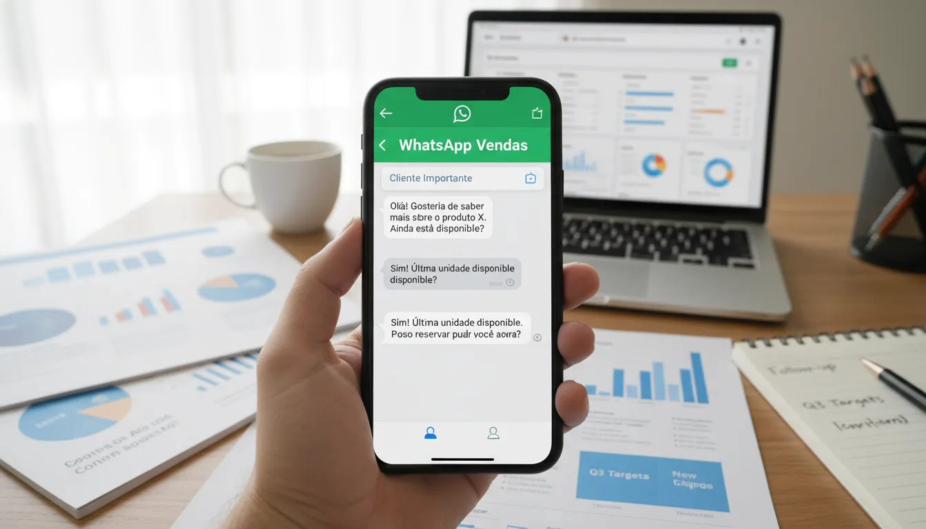 Tela de WhatsApp mostrando resposta rápida a cliente.