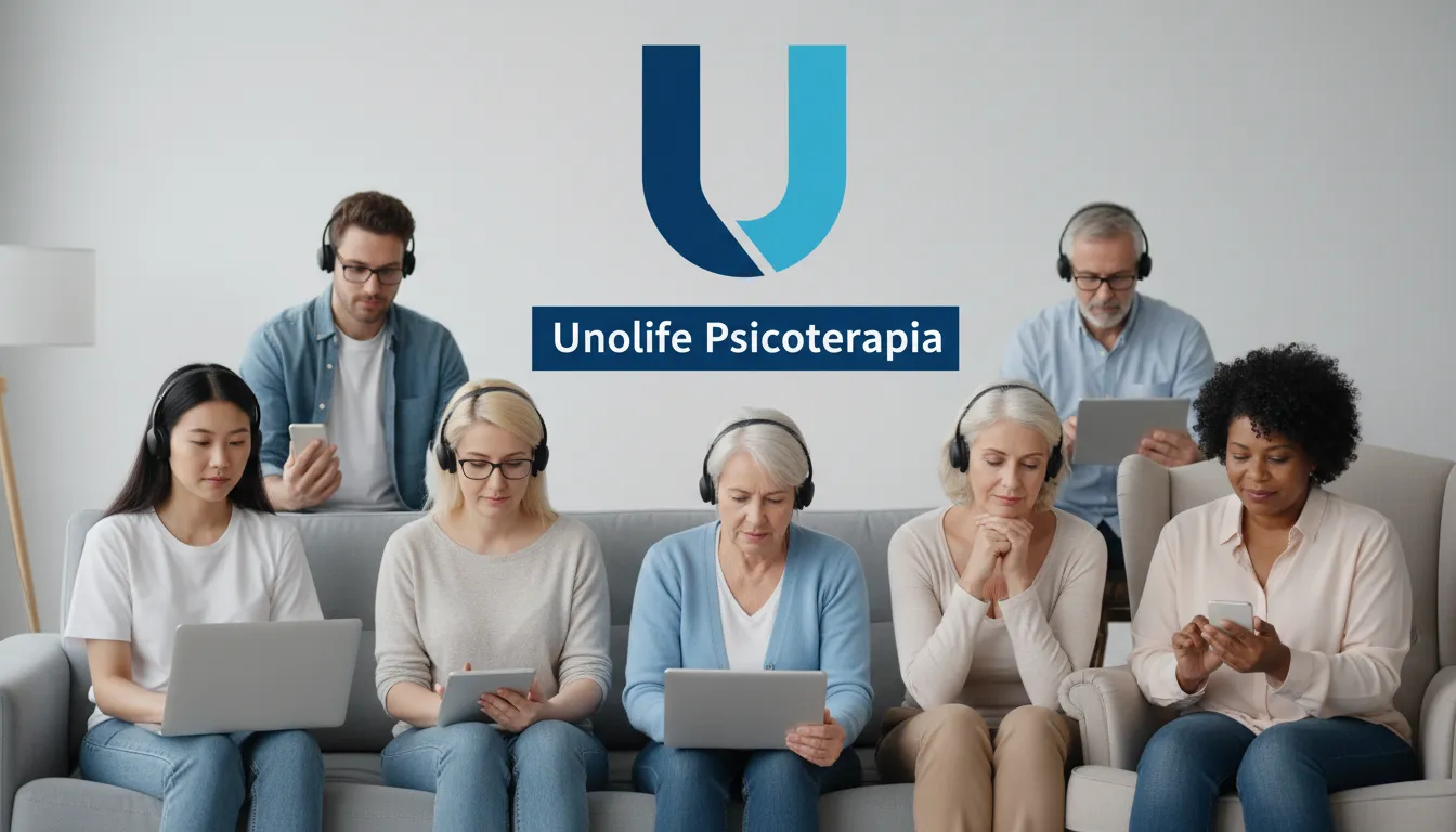 Representação da diversidade de usuários da psicoterapia online, mostrando a acessibilidade da Unolife a diferentes públicos.