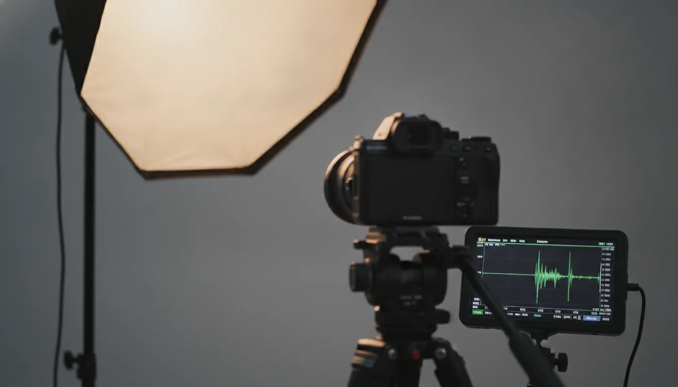 Detalhe de um softbox como luz principal, mostrando equipamento essencial para iluminação para vídeo.