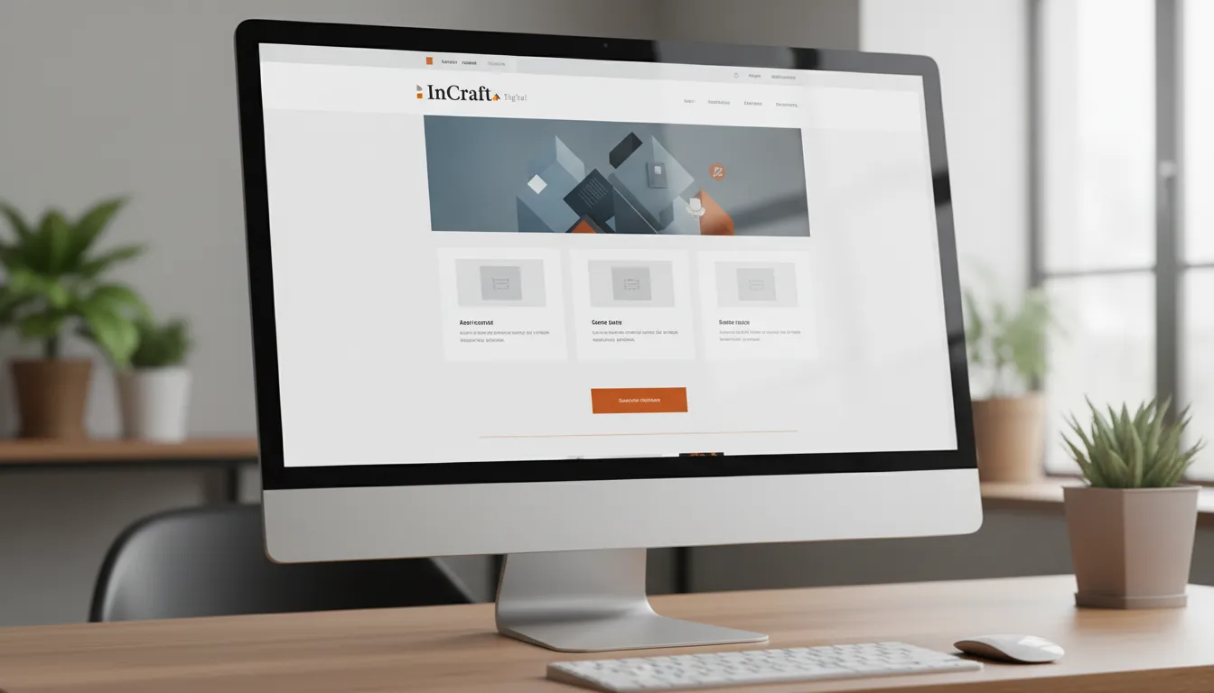 Design moderno de site, focado em UX e otimização de conversão, com destaque para a criação de sites.