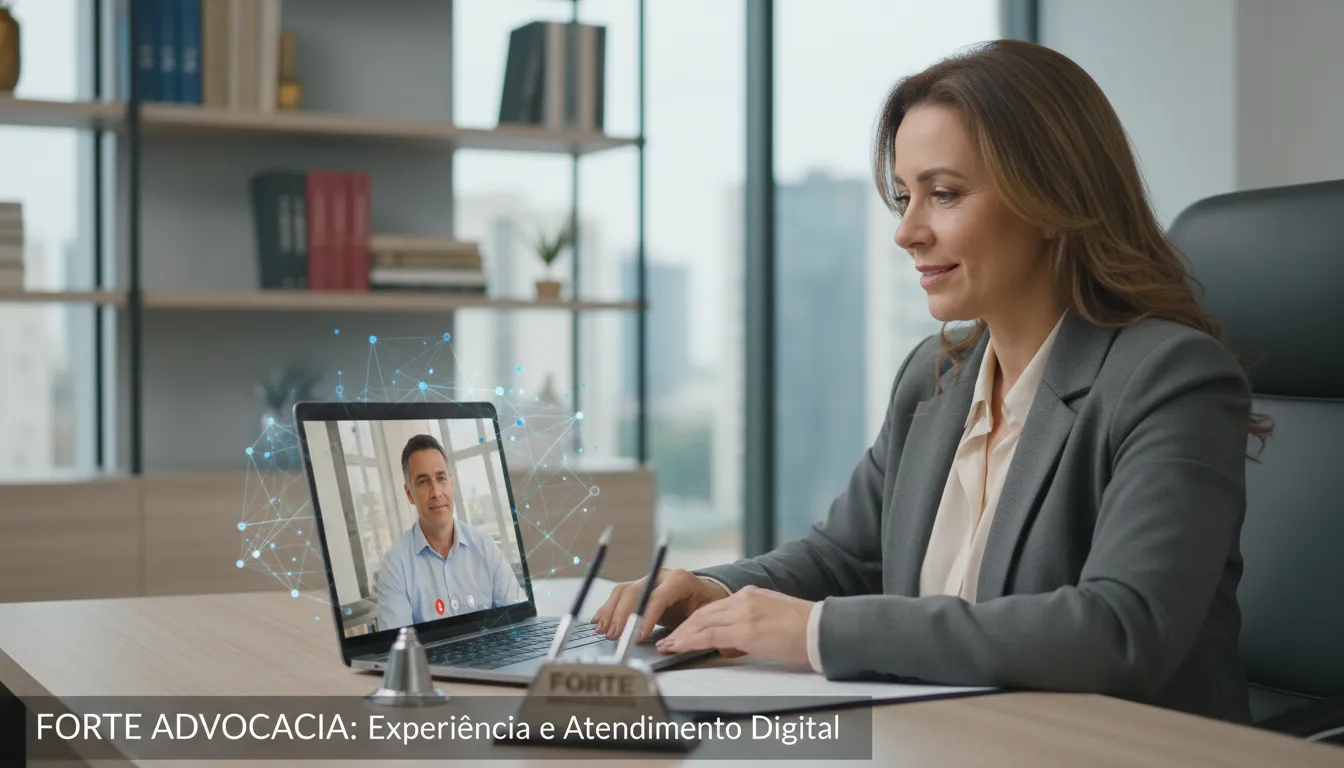 Advogada da Forte Advocacia oferece atendimento digital sobre direitos do saque aniversário FGTS.