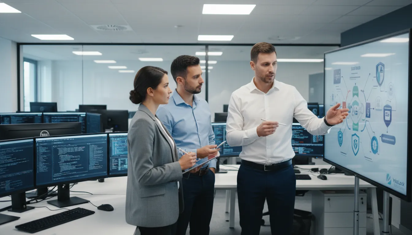 Membros do comitê de privacidade e proteção de dados colaboram ativamente, analisando fluxos e implementando soluções InfoLock.