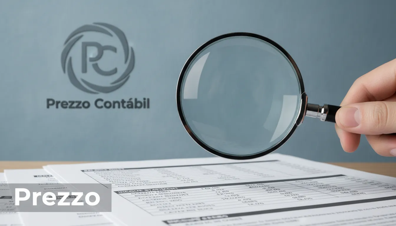 Uma imagem limpa e profissional apresentando uma lupa sobre documentos financeiros, enfatizando a necessidade de saber qual é o limite do MEI.