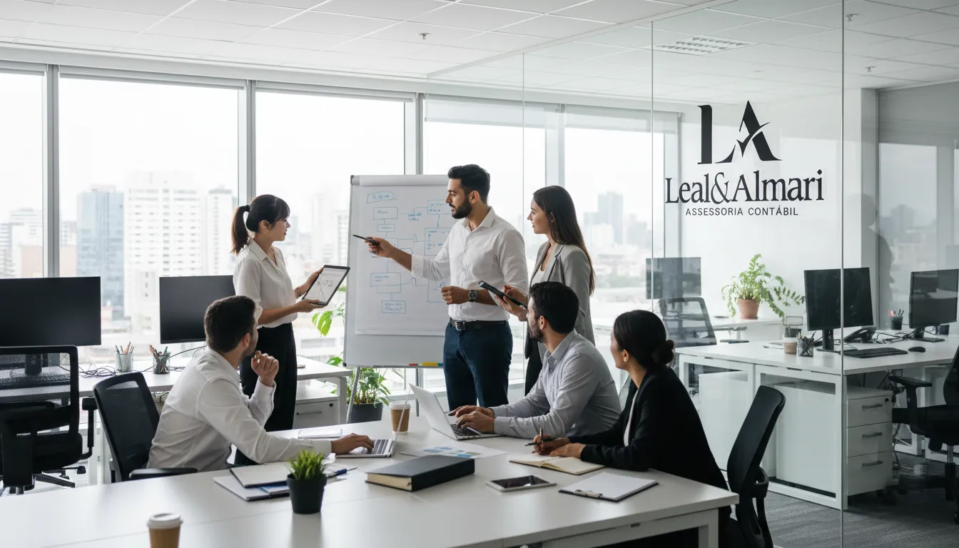 Equipe contábil especializada explicando o que é CNPJ para empresário e suas implicações fiscais e tributárias.