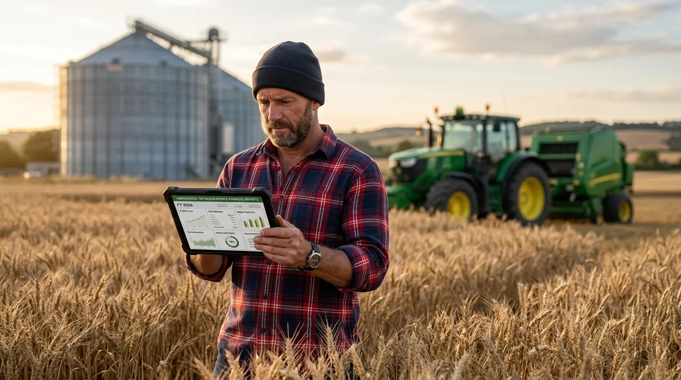 Produtor rural consulta impostos e novas regras tributárias pelo tablet no campo.