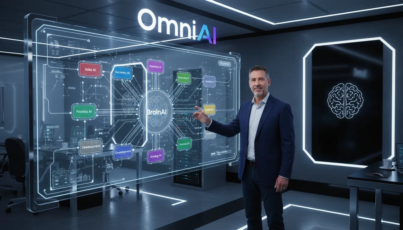 A founder oversees AI agents, demonstrating how salesforce personalization learns offers with integrated intelligence.