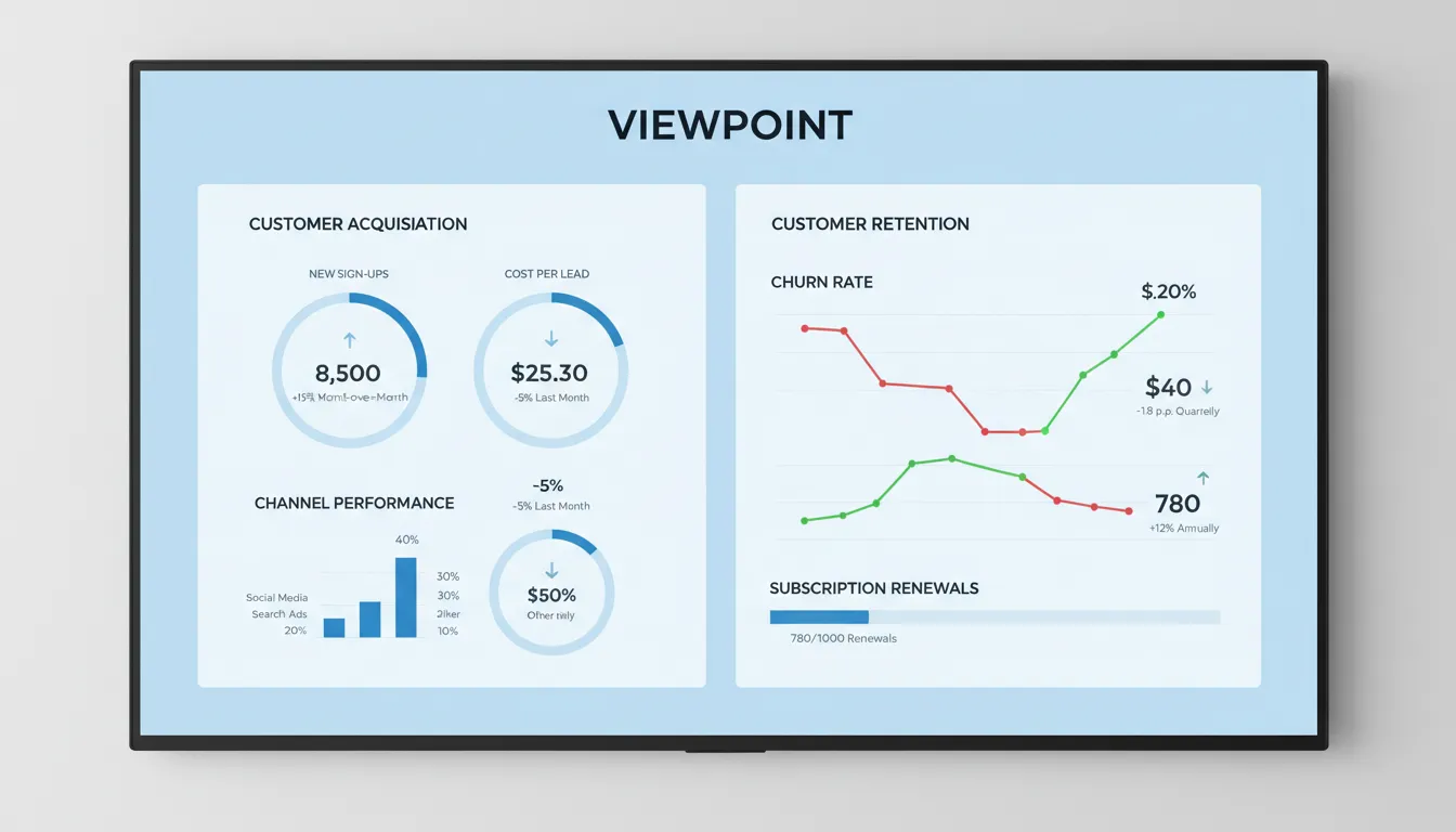 Dashboard mostrando métricas de fechamento de vendas para clientes de agência de marketing focada em bem-estar.