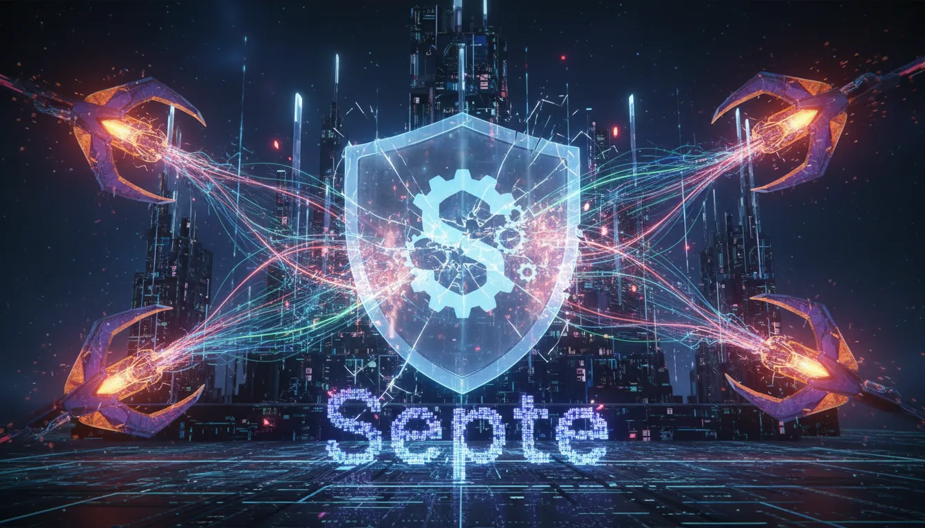 Representação de uma infraestrutura digital sob ataque, simbolizando o risco de vazamento de dados em empresas.