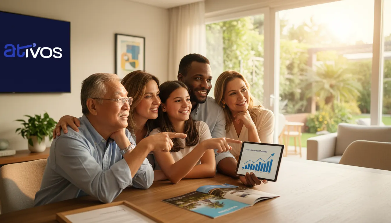 Família planejando o futuro com otimismo, usando os precatórios 2025 recebidos para novas oportunidades.