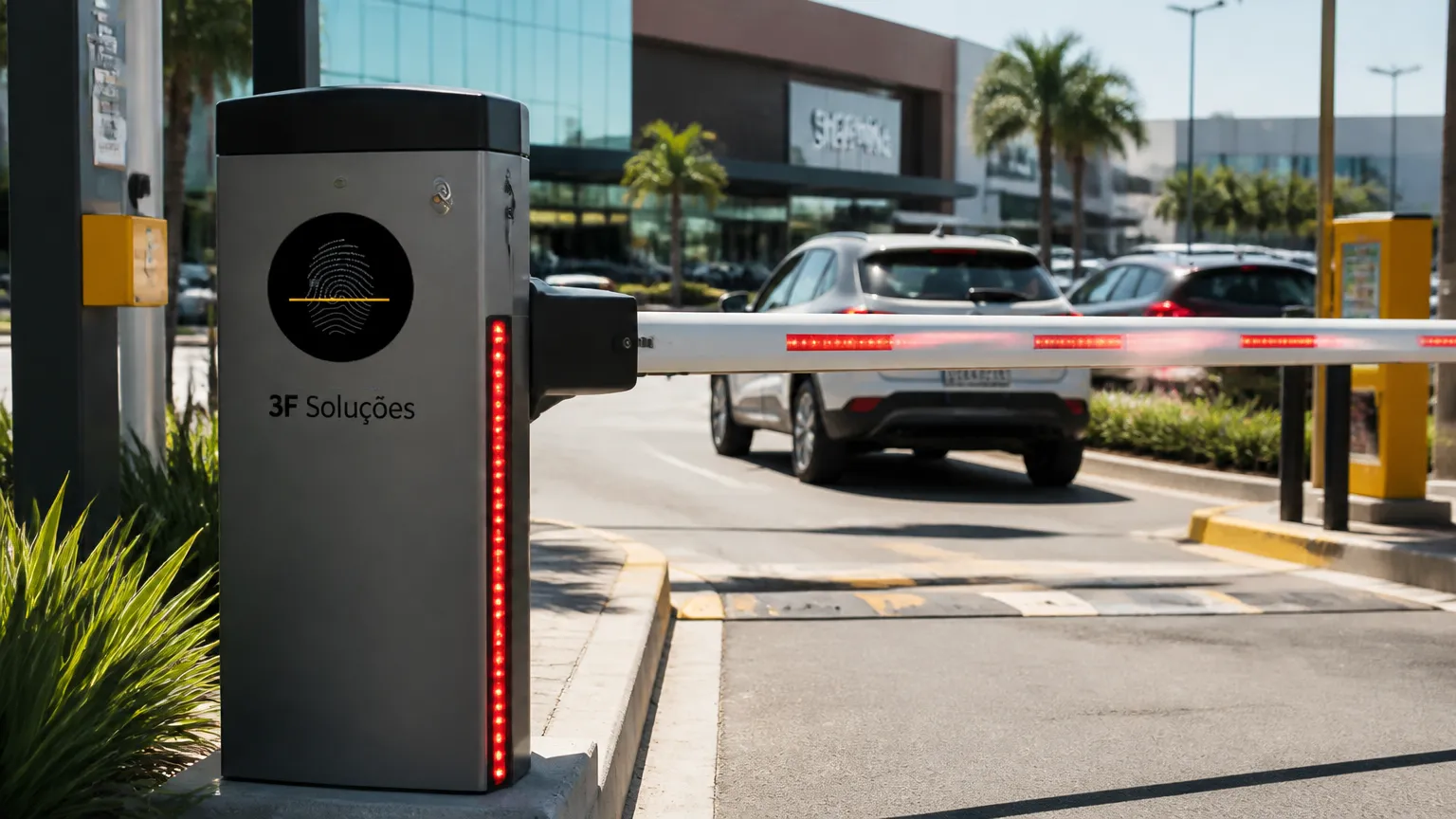 Instalação de cancelas automatica para estacionamento de alto fluxo veicular.
