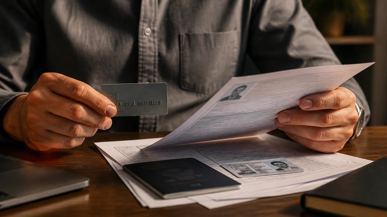 Análise de documentos necessários para empréstimo usando o limite do cartão de forma segura.