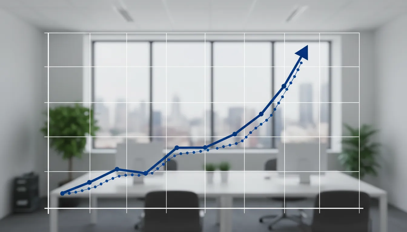 Gráfico de crescimento representando os resultados positivos e mensuráveis do processo de coach online.