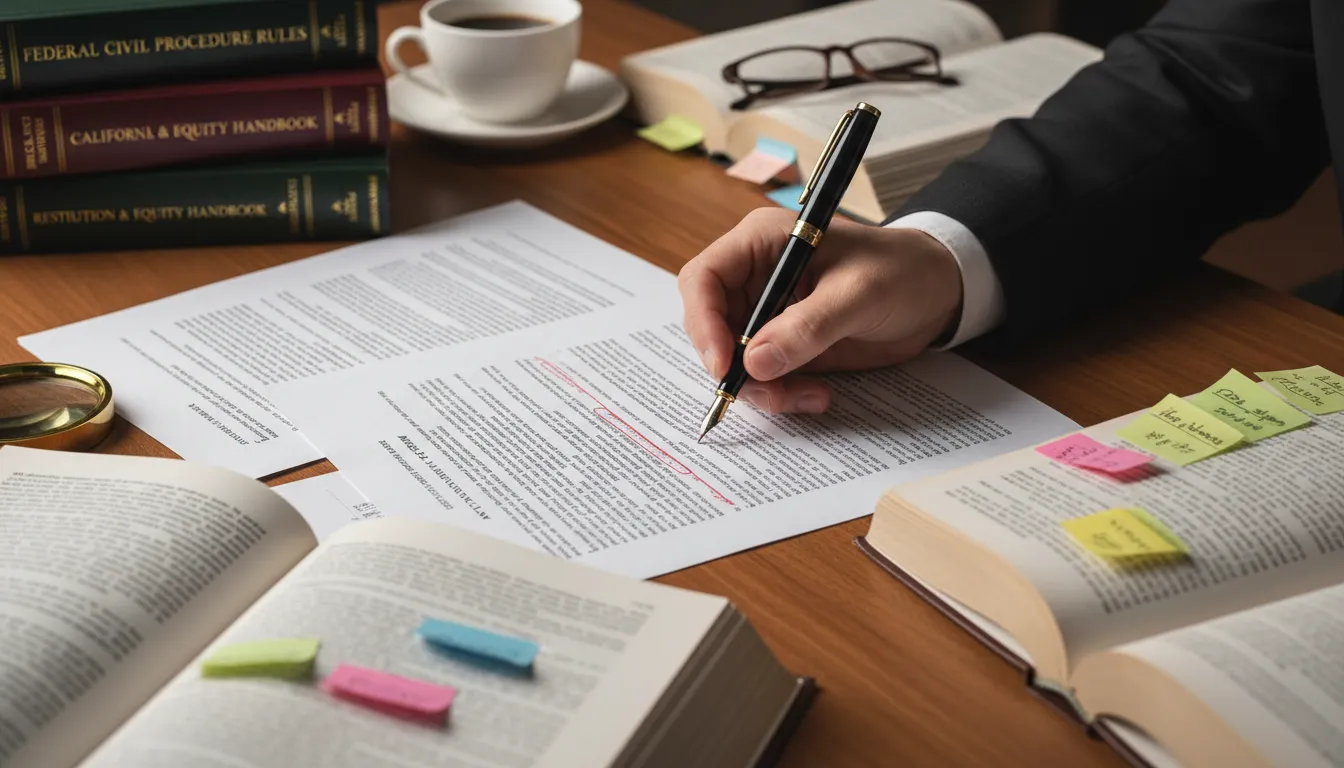 Documento jurídico com anotações e códigos legais realçando a importância da fundamentação técnica nos recursos