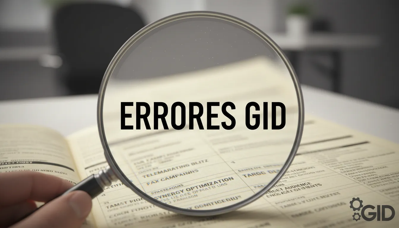 Una lupa sobre un plan de marketing obsoleto representa los errores marketing perder dinero por falta de personalización y la experiencia de GID.