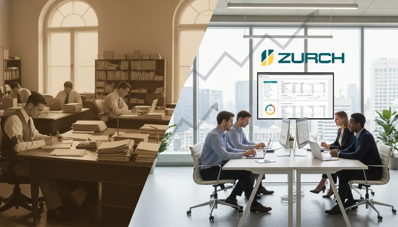 Comparativo visual da evolução da gestão da folha de pagamento, do manual ao digital, ilustrando a modernização.