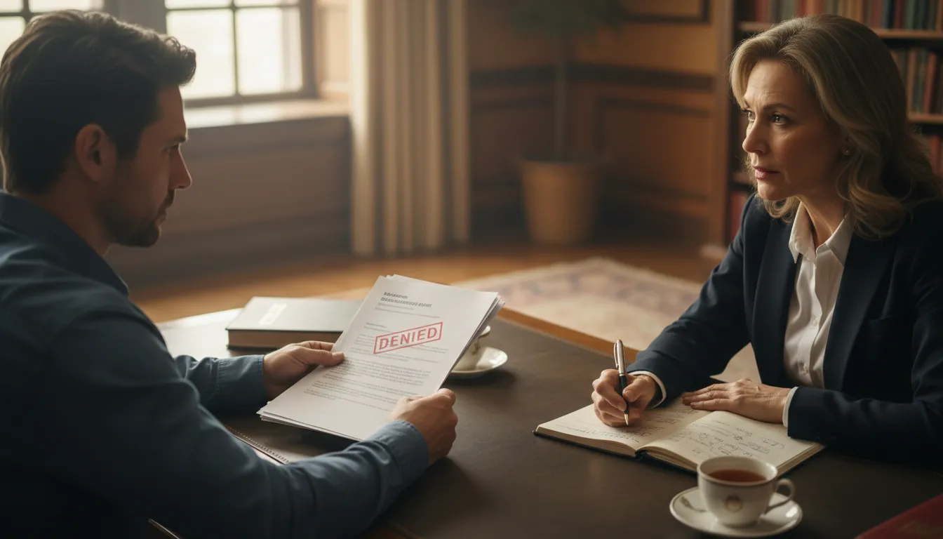 Cliente preocupado consulta um advogado em Itaquaquecetuba sobre a negativa de cobertura do plano de saúde.