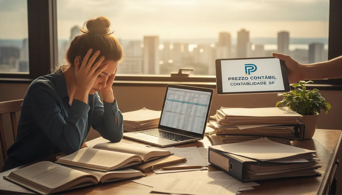 Empresário sobrecarregado recebendo ajuda, representando o suporte da Prezzo Contábil. Encontre o melhor Escritório de Contabilidade em São Paulo para sua empresa.
