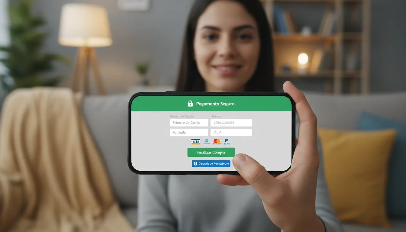 Black Friday/Natal: Site Pronto para Fazer Pico de Vendas 3 Cliente fazendo compra online com checkout seguro e diversas opções de pagamento evidentes