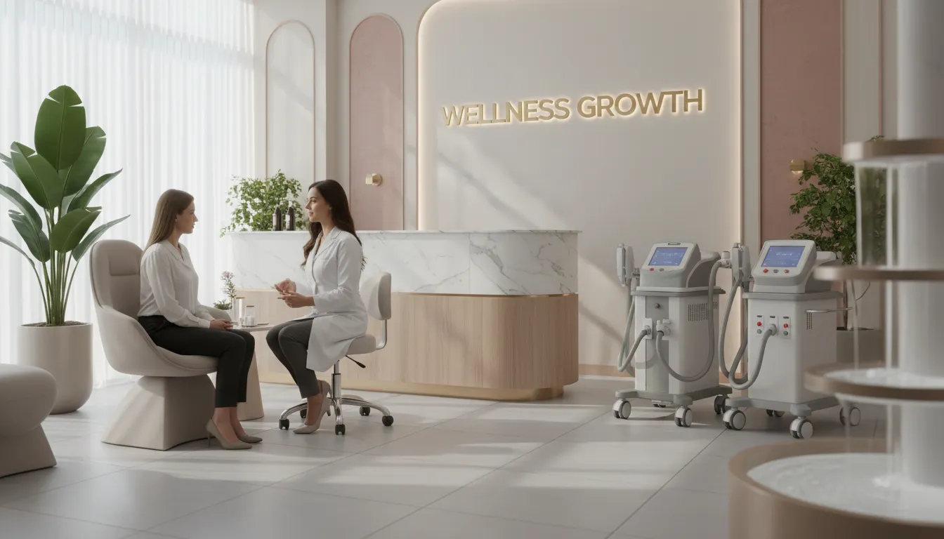 Clínica de estética com foco em tratamentos, ideal para estratégias de disparo em massa whatsapp.