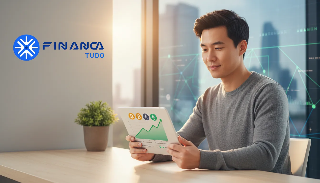 Pessoa feliz analisando ganhos digitais, representando o potencial de lucro em afiliados crédito financeiro.