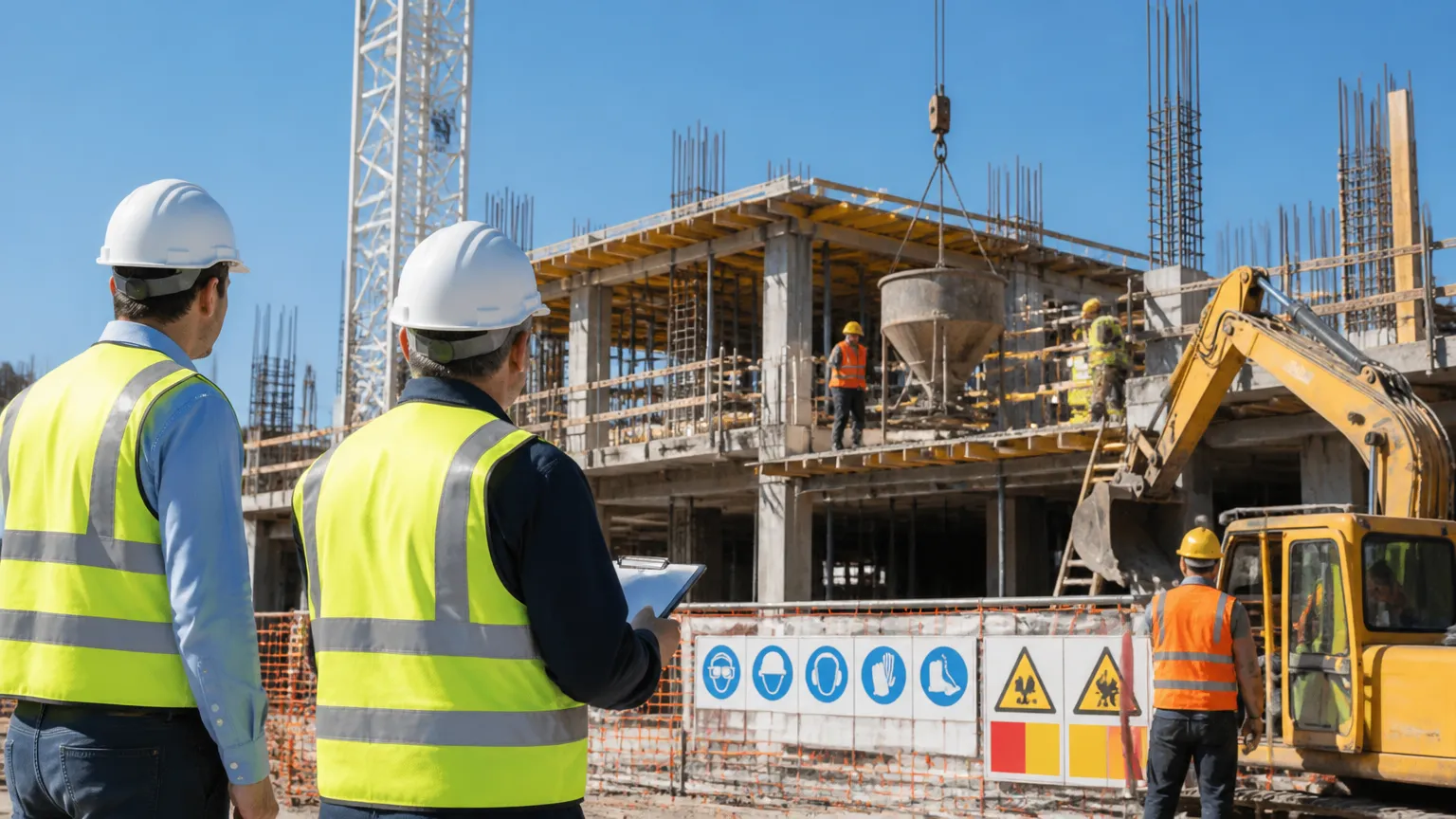 Inspeção de segurança do trabalho para workers comp construção civil nos Estados Unidos.