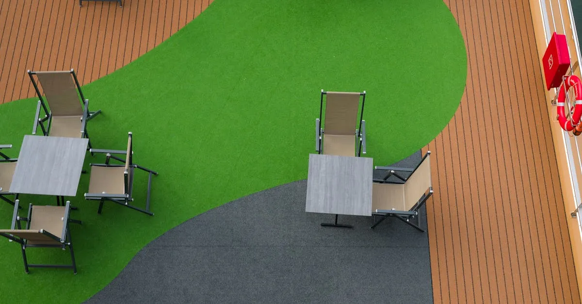Espaço comercial sofisticado com grama sintética 30mm, oferecendo beleza e praticidade o ano todo.