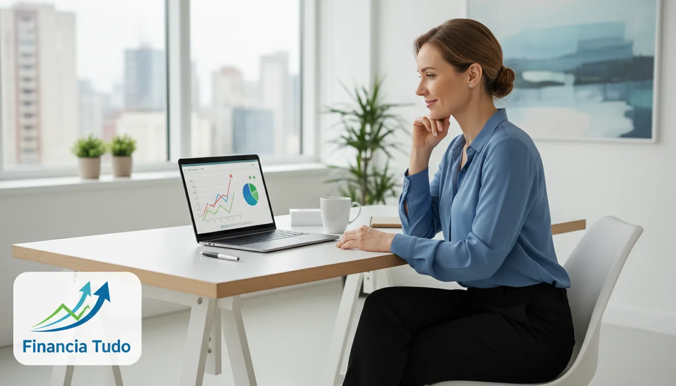 Empresária comemora alívio de dívidas após refinanciamento de caminhão, visualizando um futuro financeiro mais estável.