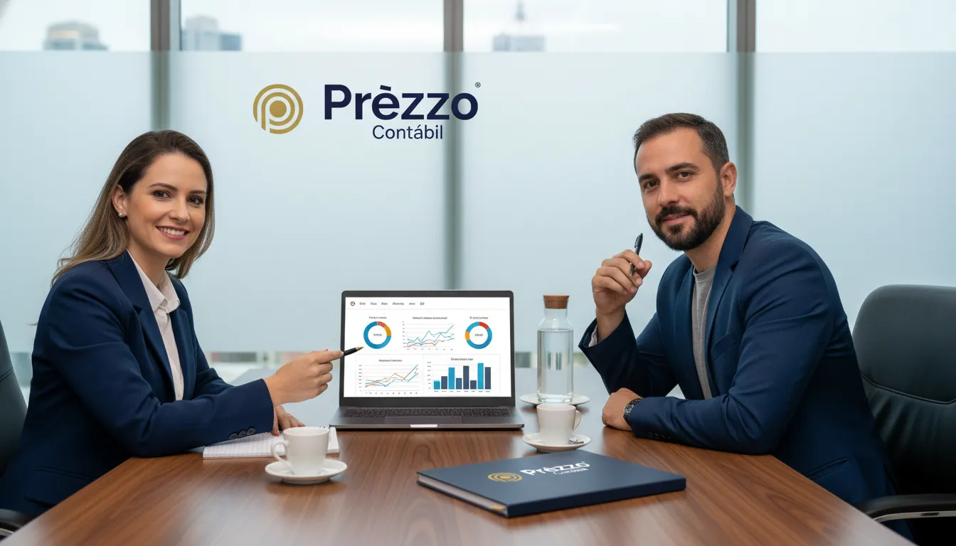 Consultoria especializada Prezzo Contábil para produtor digital sobre gestão financeira e abertura de LLC nos EUA.