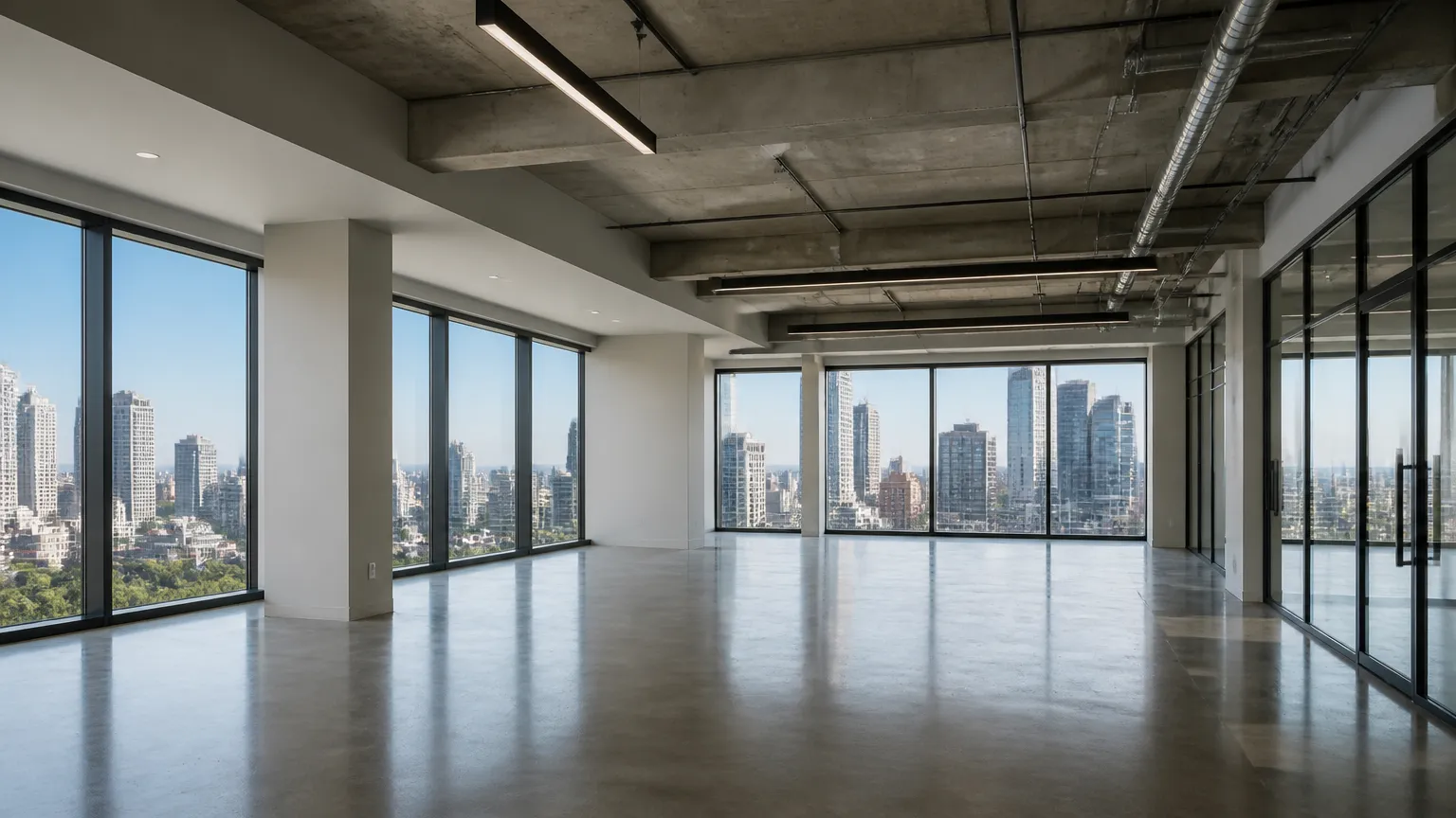 Espaço corporativo amplo viabilizando crédito com imóvel comercial.
