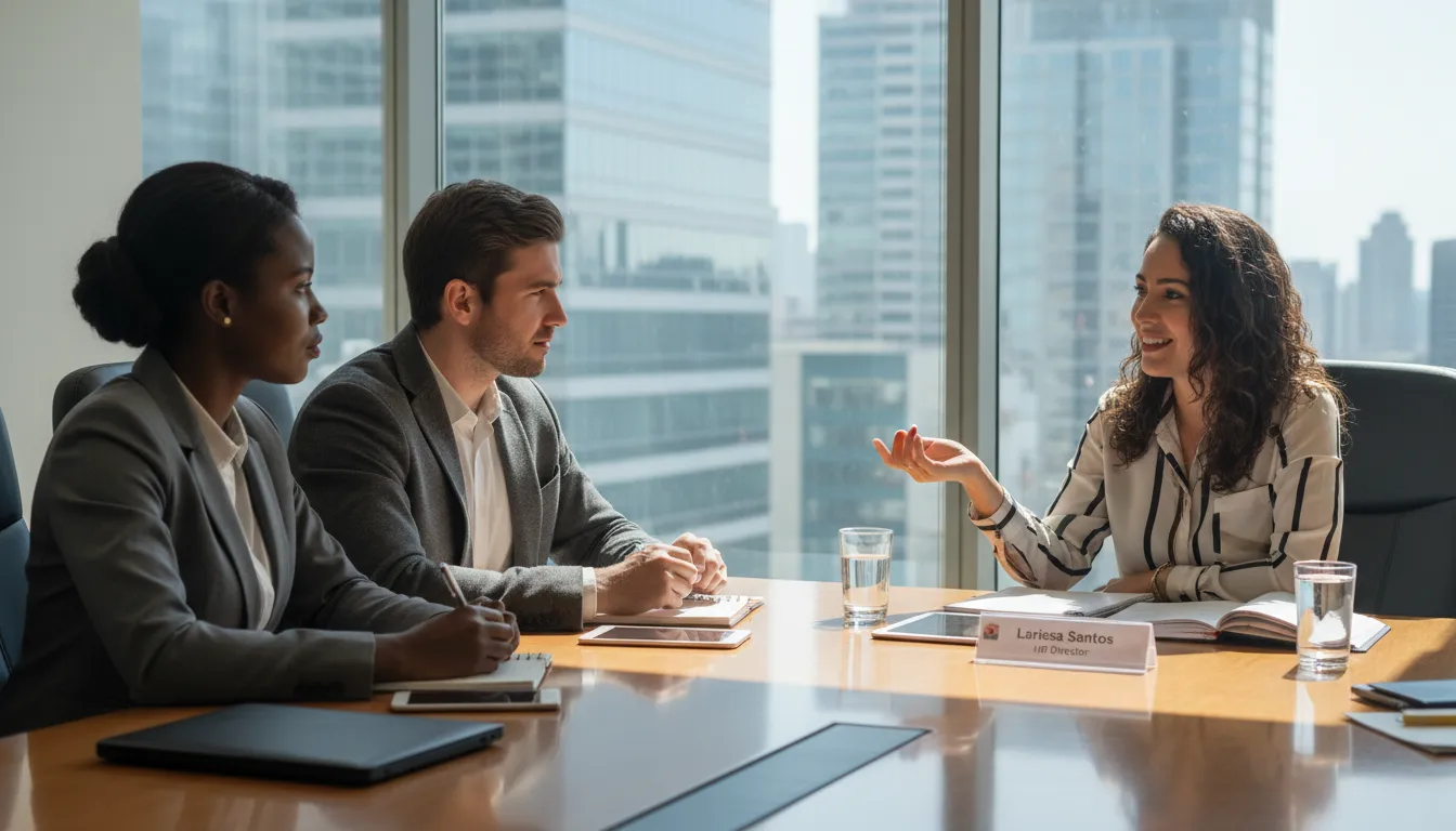 Interviewing diverse candidates to hire employees in the US for Brazilian company's new roles.