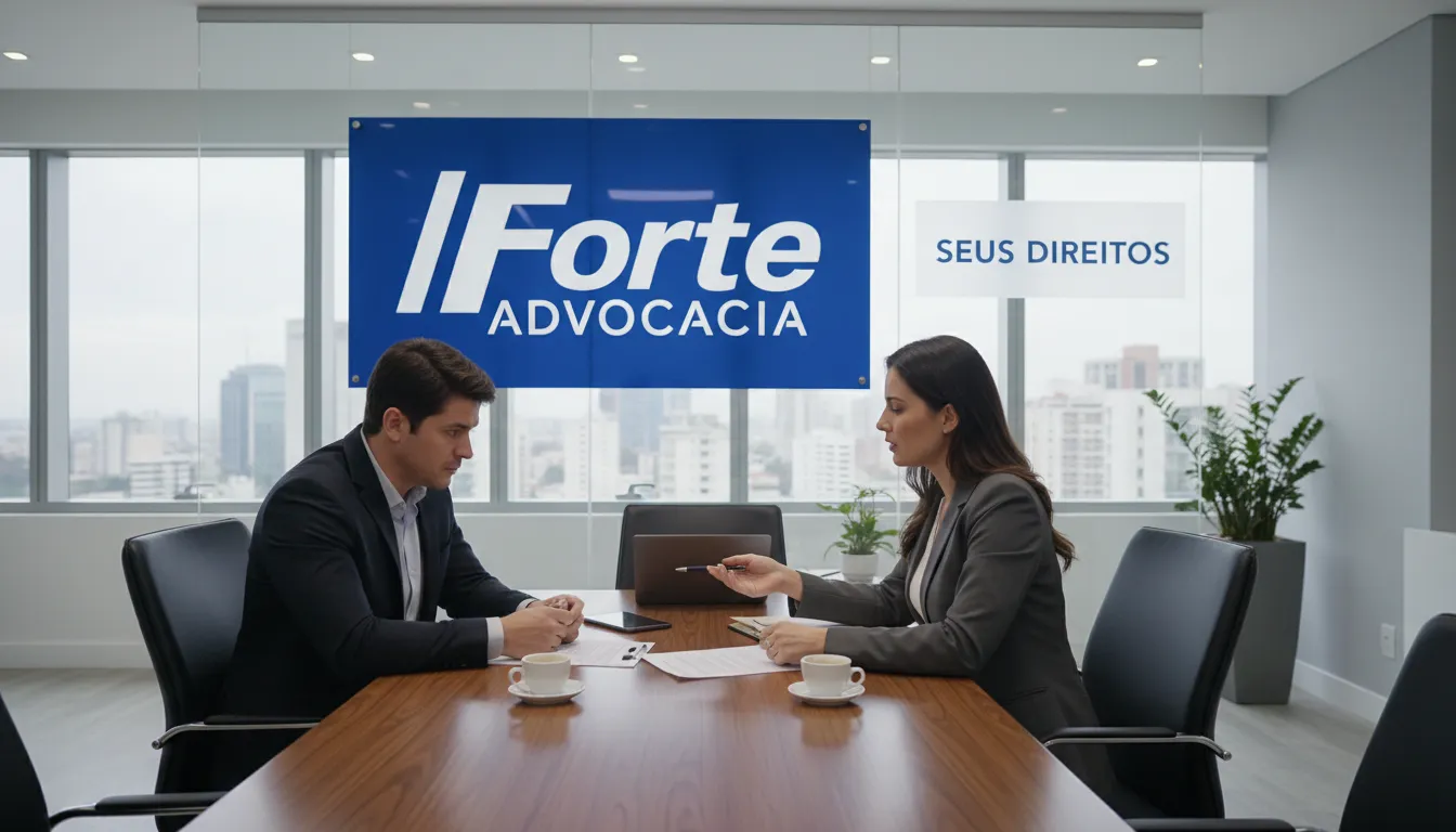 Funcionário recebendo aconselhamento jurídico da Forte Advocacia sobre seus direitos em um cenário de rescisão indireta. Imagem focada em apoio e orientação legal.