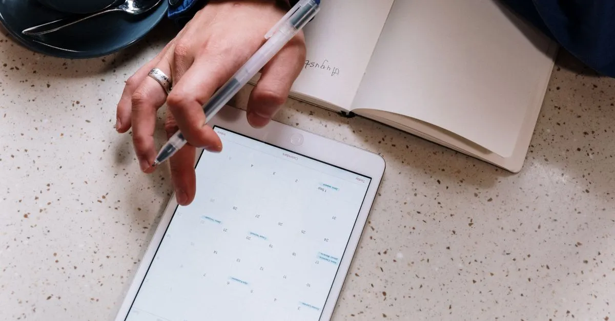 Tablet showing a daily planner with organized tasks, supporting day-to-day Teams integration.