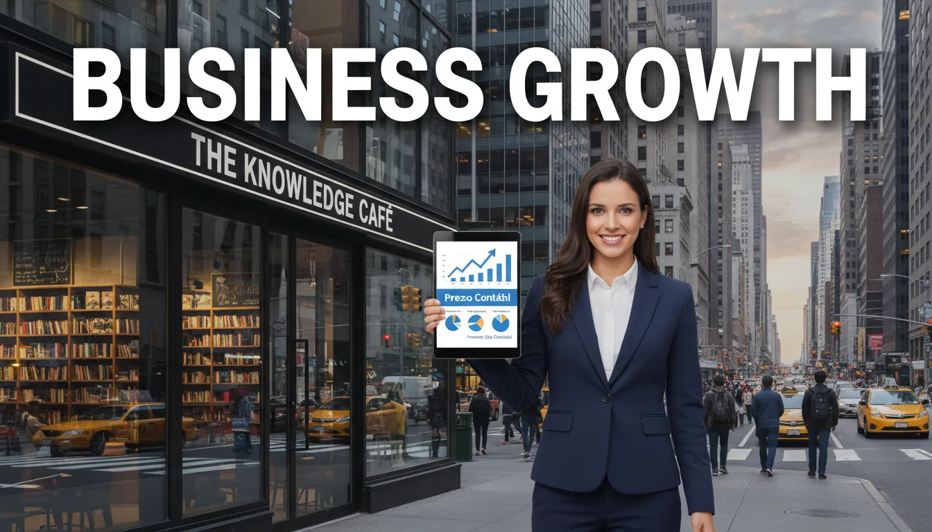 An entrepreneur viewing their business’ financial data, facilitated by Prezzo Contábil. Illustrates how does tax work in brazil impacts growth, and the value of expert advice.