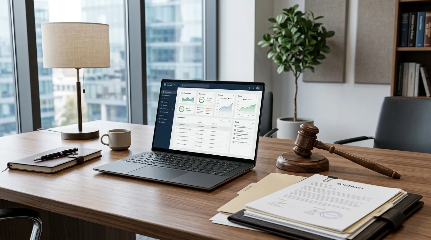 Mesa de escritório com notebook e decisão que intima a parte sobre prazos processuais.