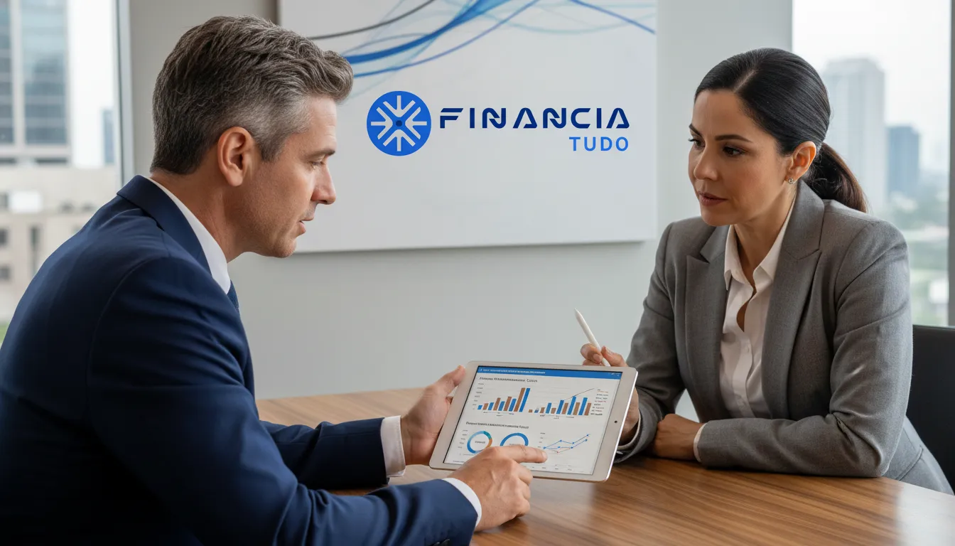 Consultor financeiro e dono de frota discutindo crédito para manutenção preventiva e corretiva.